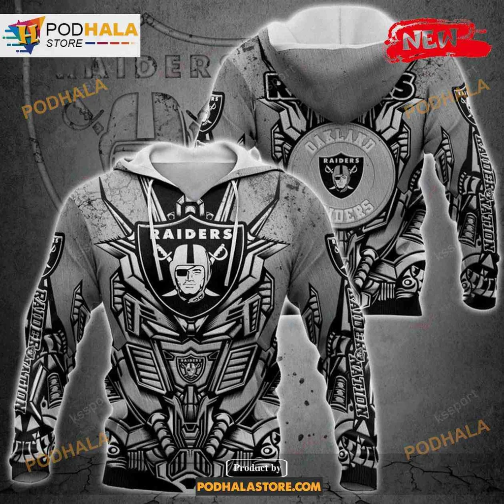 Cool Las Vegas Raiders Transformer 3d Hoodie With Bold Graphic Design