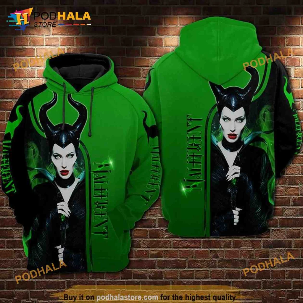 Cool Maleficent Fantasy Character 3d Hoodie With Iconic Horned Headdress