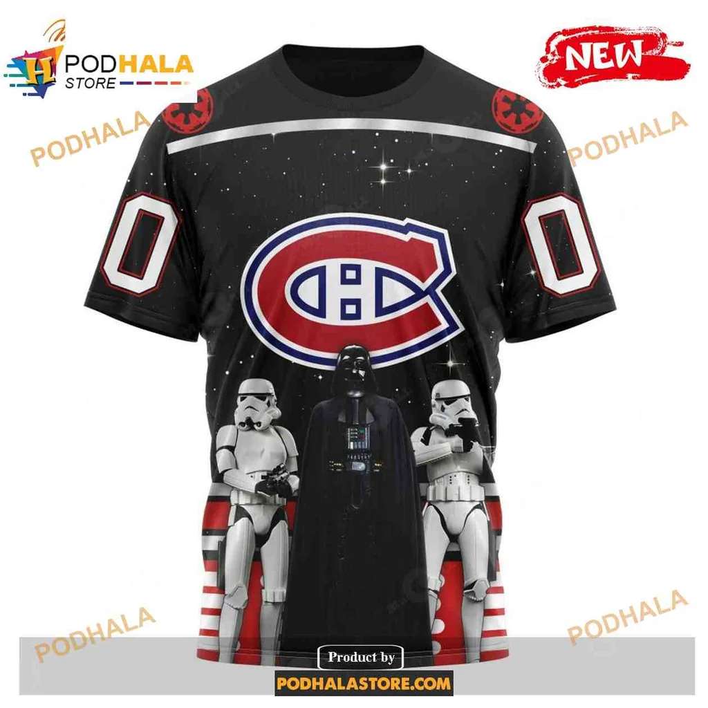 Cool Montreal Canadiens Star Wars Hoodie Featuring Darth Vader And Stormtroopers - View 2 Cool Montreal Canadiens Star Wars Hoodie Featuring Darth Vader And Stormtroopers - View 2