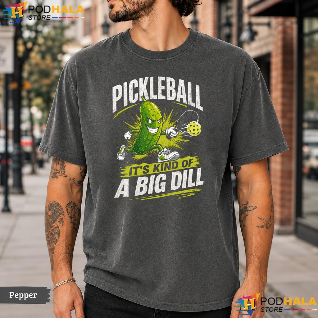 Cool Pickleball Comfort Colors T-Shirt Big Dill Funny Player Graphic Top