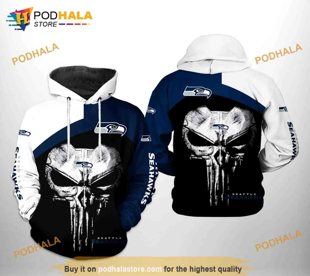Cool Seattle Seahawks Skull 3d Hoodie With Fierce Design