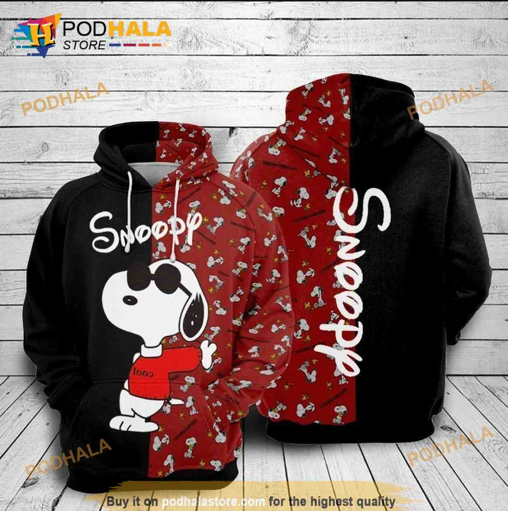 Cool Snoopy 3d Hoodie Featuring Playful Graphic And Bold Colors