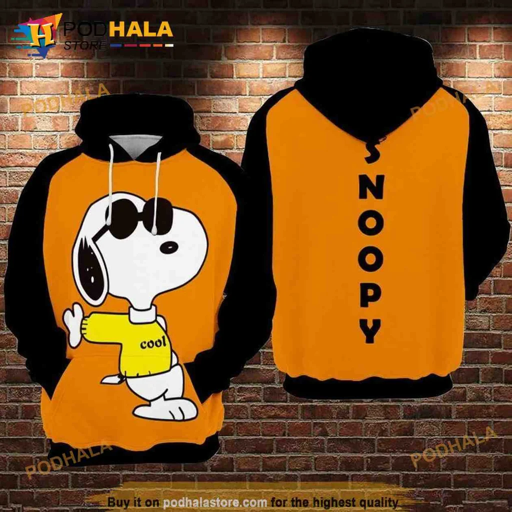 Cool Snoopy Cartoon 3d Hoodie With Sunglasses And Vibrant Design