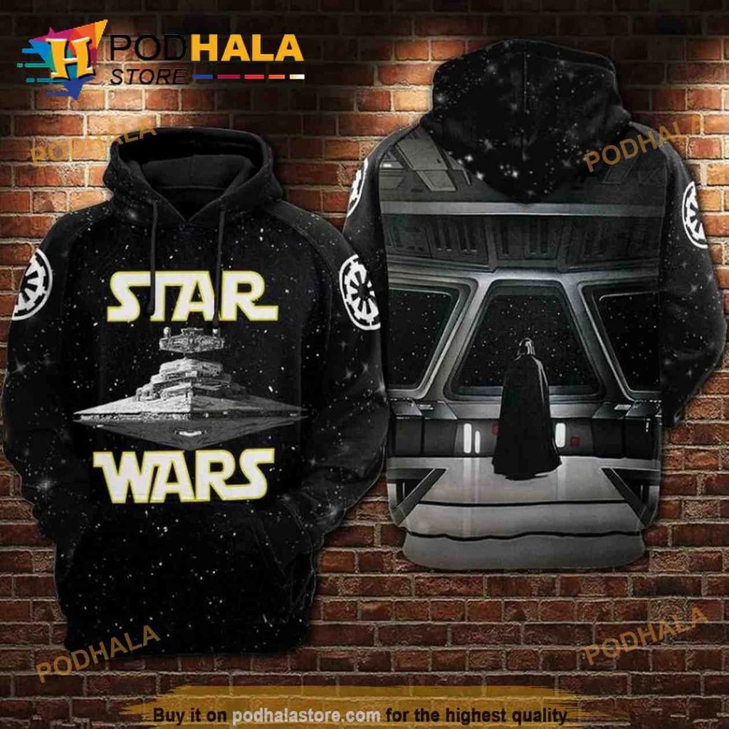 Cool Star Wars 3d Hoodie Featuring Bold Design And Cosmic Background