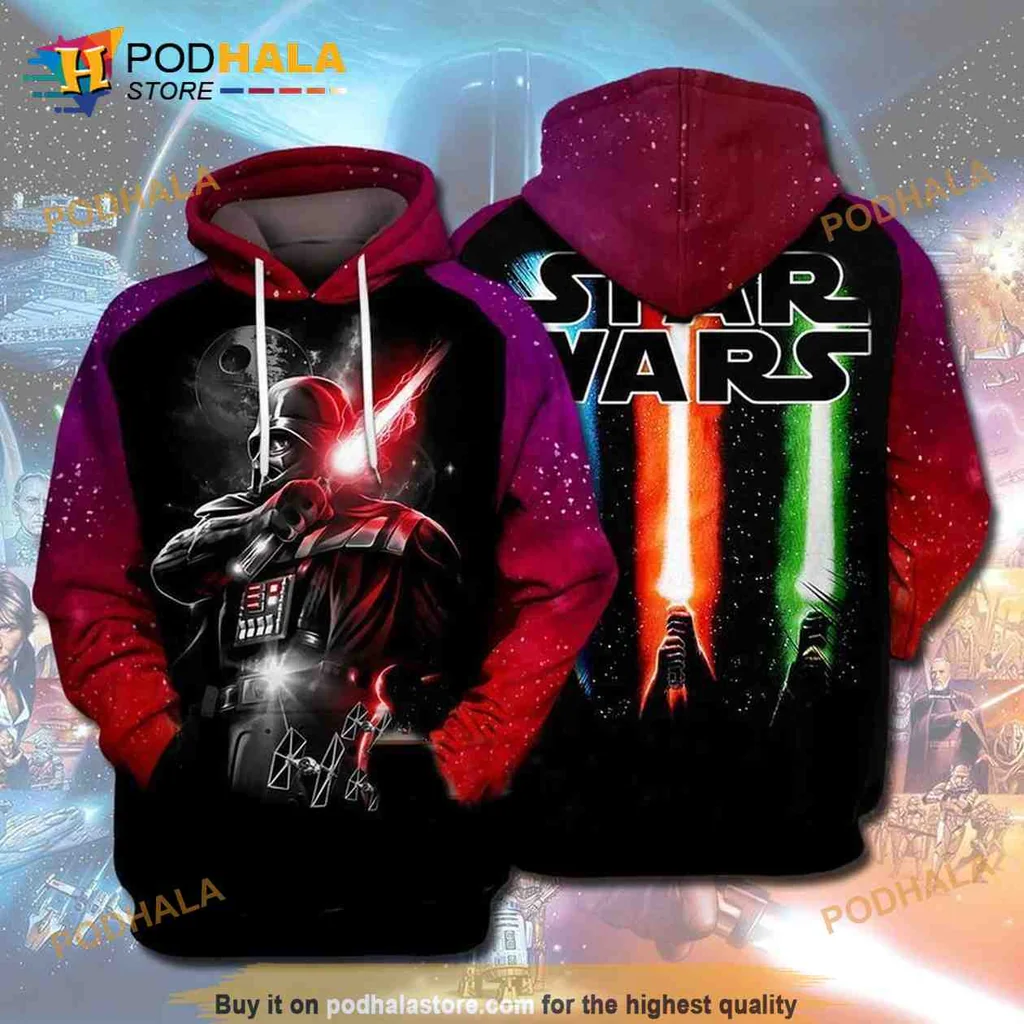 Cool Star Wars Sith Lord 3d Hoodie With Dramatic Lightsaber Design