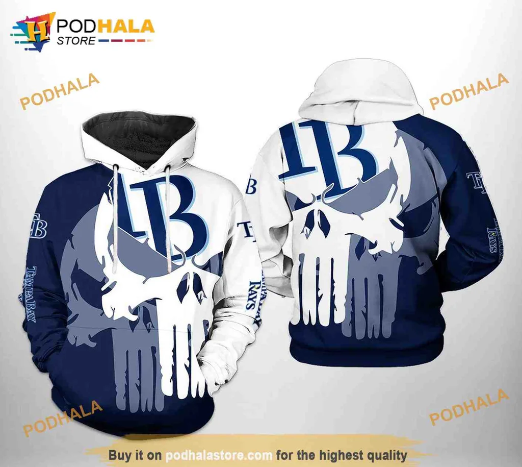 Cool Tampa Bay Rays Skull 3d Hoodie With Bold Team Graphics