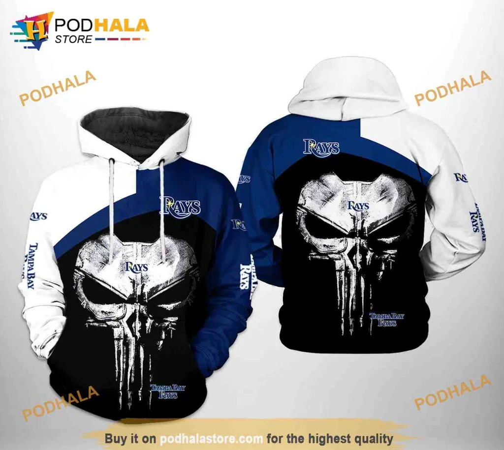 Cool Tampa Bay Rays Skull 3d Hoodie With Edgy Graphic Design