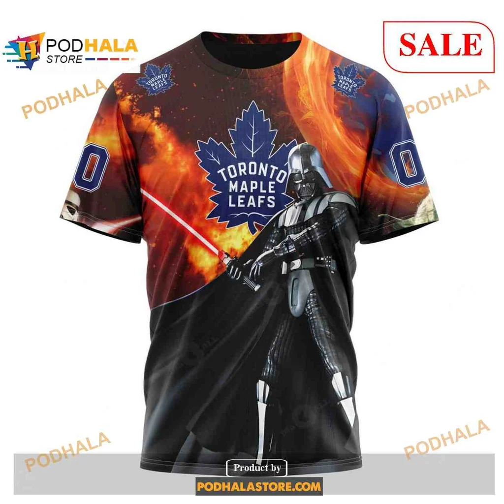 Cool Toronto Maple Leafs Star Wars Hoodie Featuring Darth Vader And Stormtroopers - View 2 Cool Toronto Maple Leafs Star Wars Hoodie Featuring Darth Vader And Stormtroopers - View 2