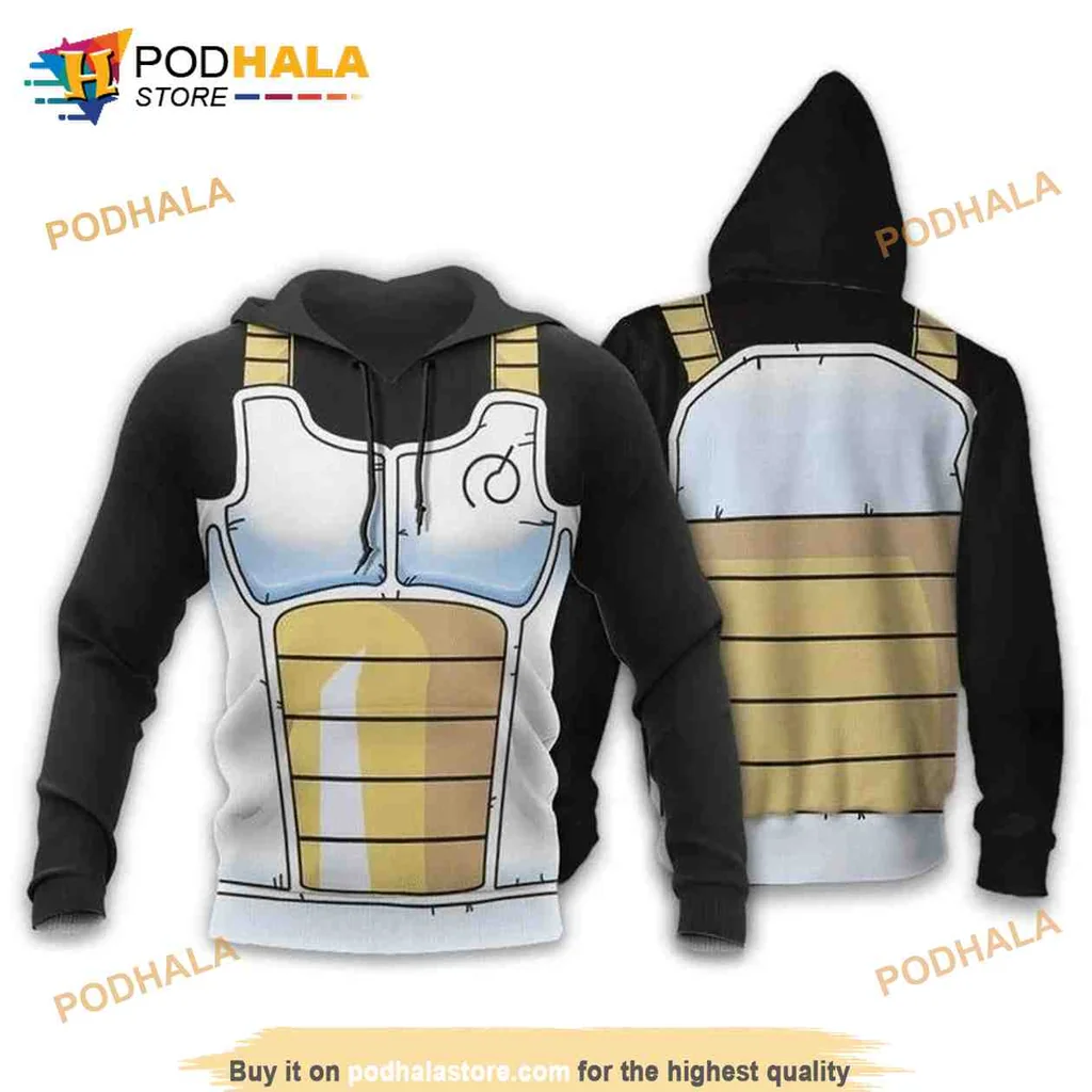 Cool Vegeta Dragon Ball 3d Hoodie With Saiyan Armor Design