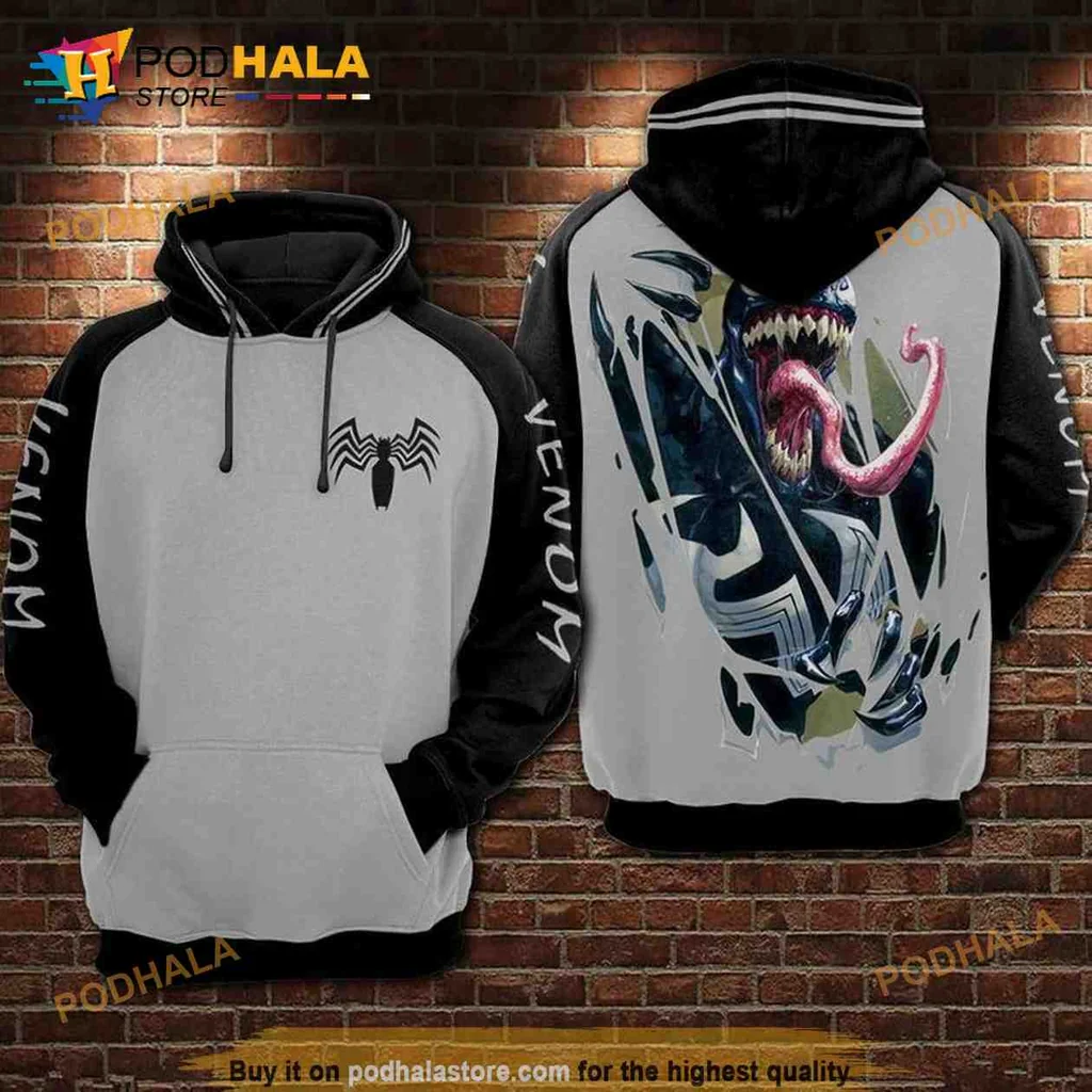 Cool Venom Comic Book 3d Hoodie With Iconic Design For Fans
