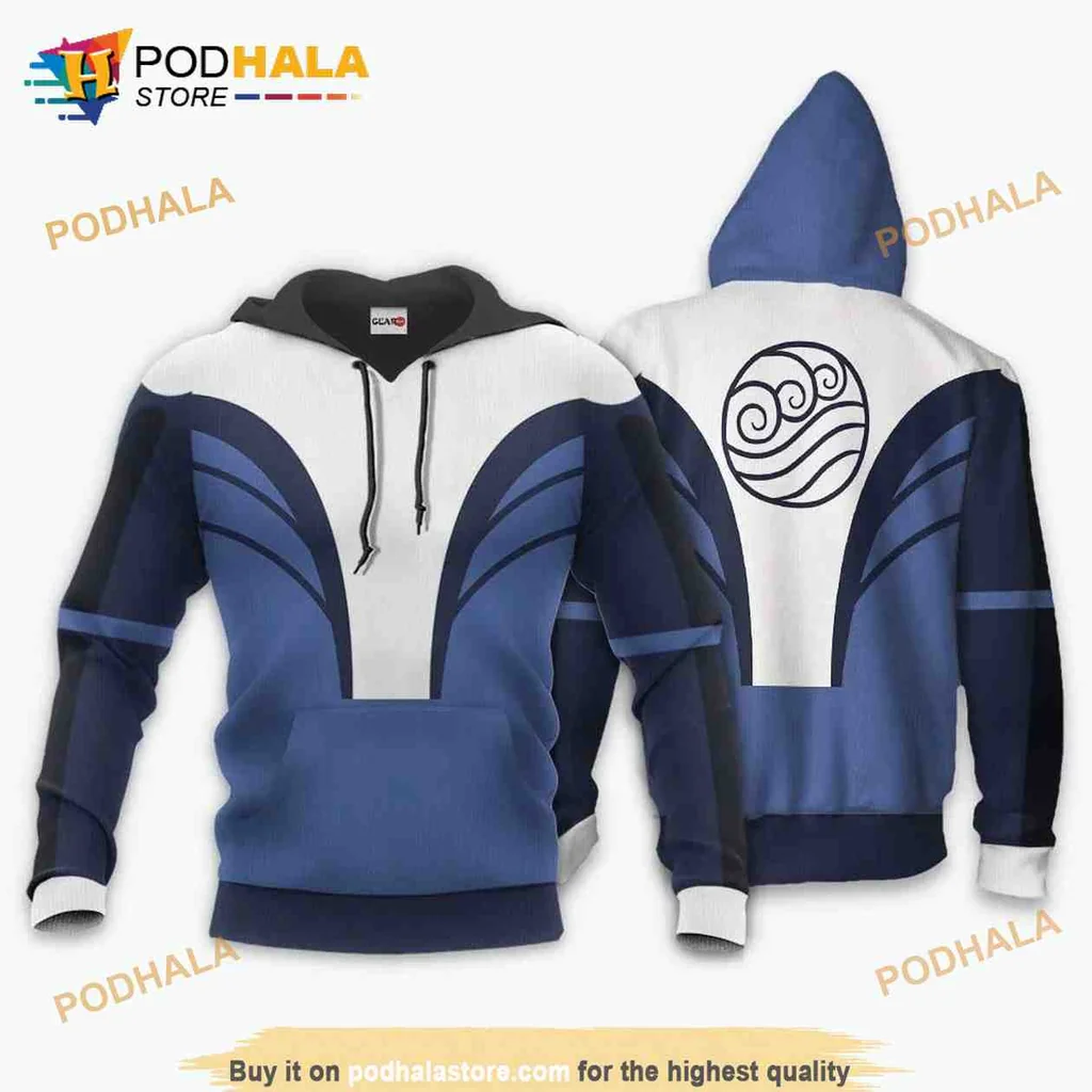 Cool Water Nation Avatar Hoodie Featuring Dynamic Wave Design