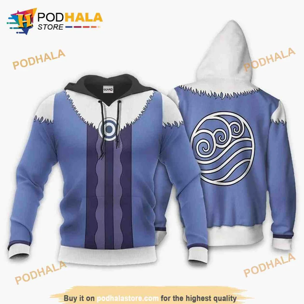 Cool Water Tribe Avatar 3d Hoodie With Flowing Waves Design