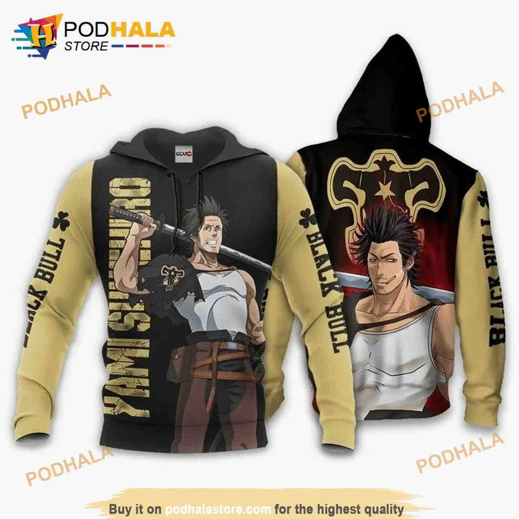 Cool Yami Sukehiro Black Clover 3d Hoodie With Bold Black Bull Design