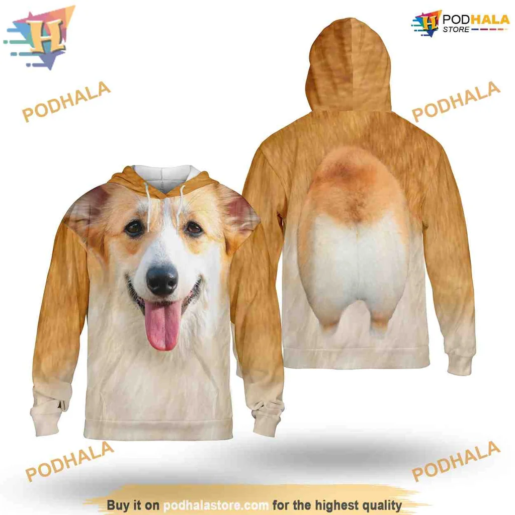 Corgi Dog 3d Hoodie Featuring Playful Design And Cheerful Colors