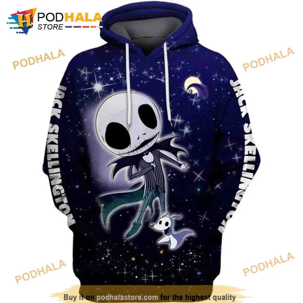 Cosmic Jack Skellington Zero Hoodie With Galaxy Pattern For Halloween