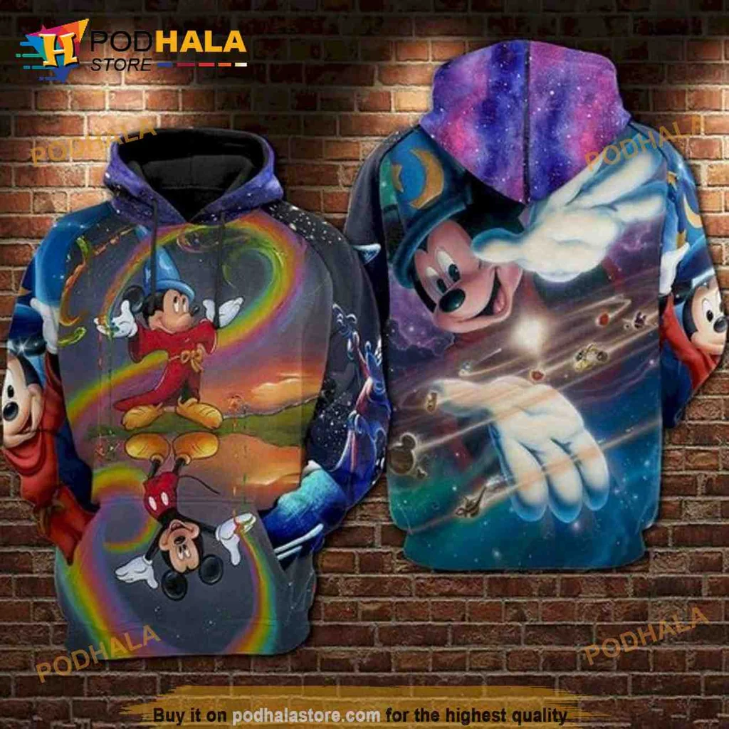 Cosmic Mickey Mouse 3d Hoodie Featuring Whimsical Galaxy Design