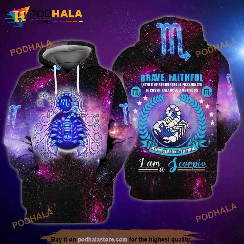 Cosmic Scorpio Zodiac 3d Hoodie With Empowering Traits Design