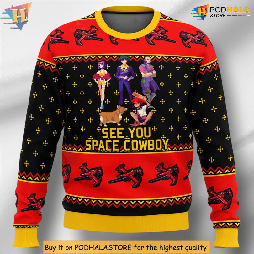 Cowboy Bebop Space Scene See You Cowboy Anime Theme Holiday Christmas Sweater