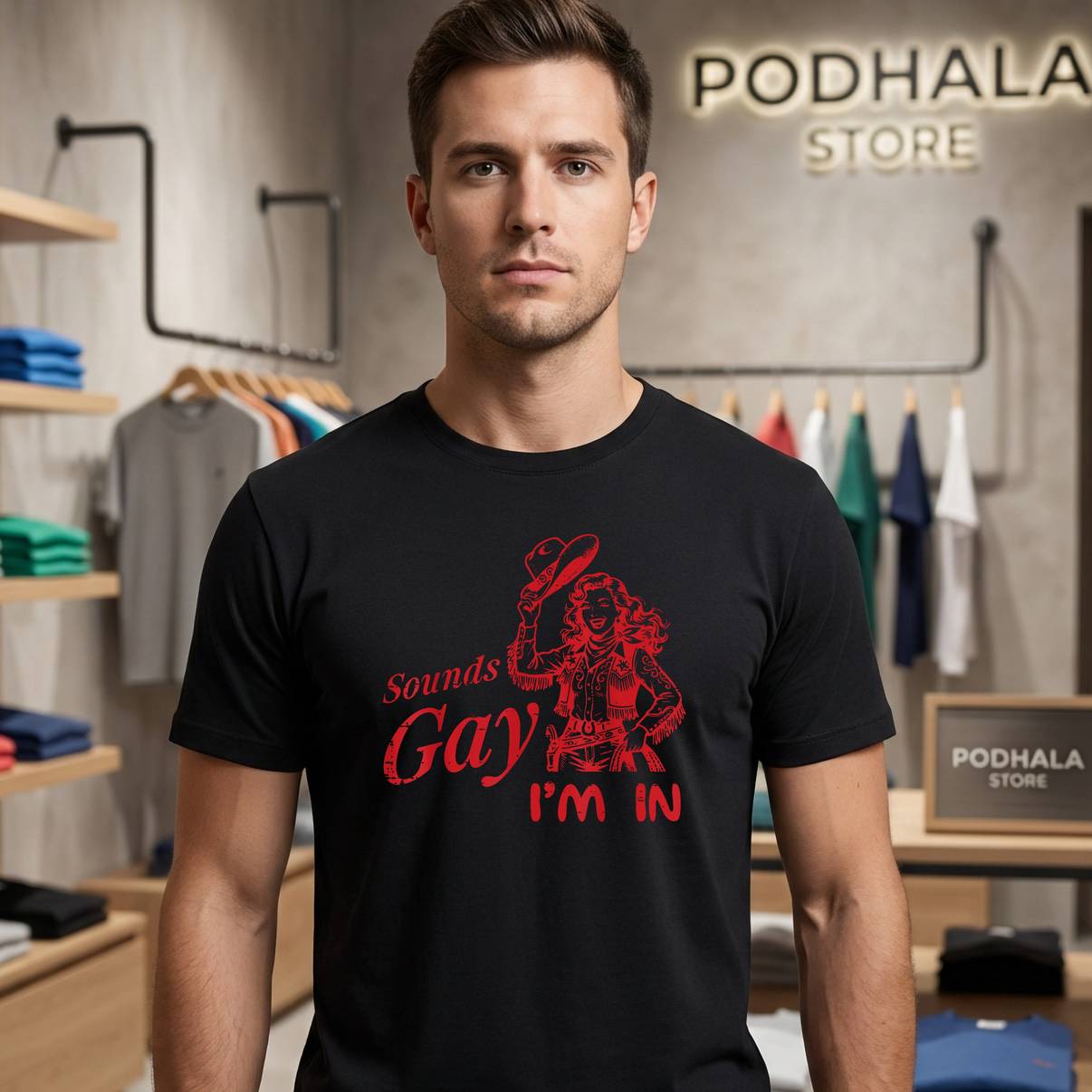 Cowgirl Vintage Sounds Gay Im In Shirt LGBTQ Pride Lesbian For Mens
