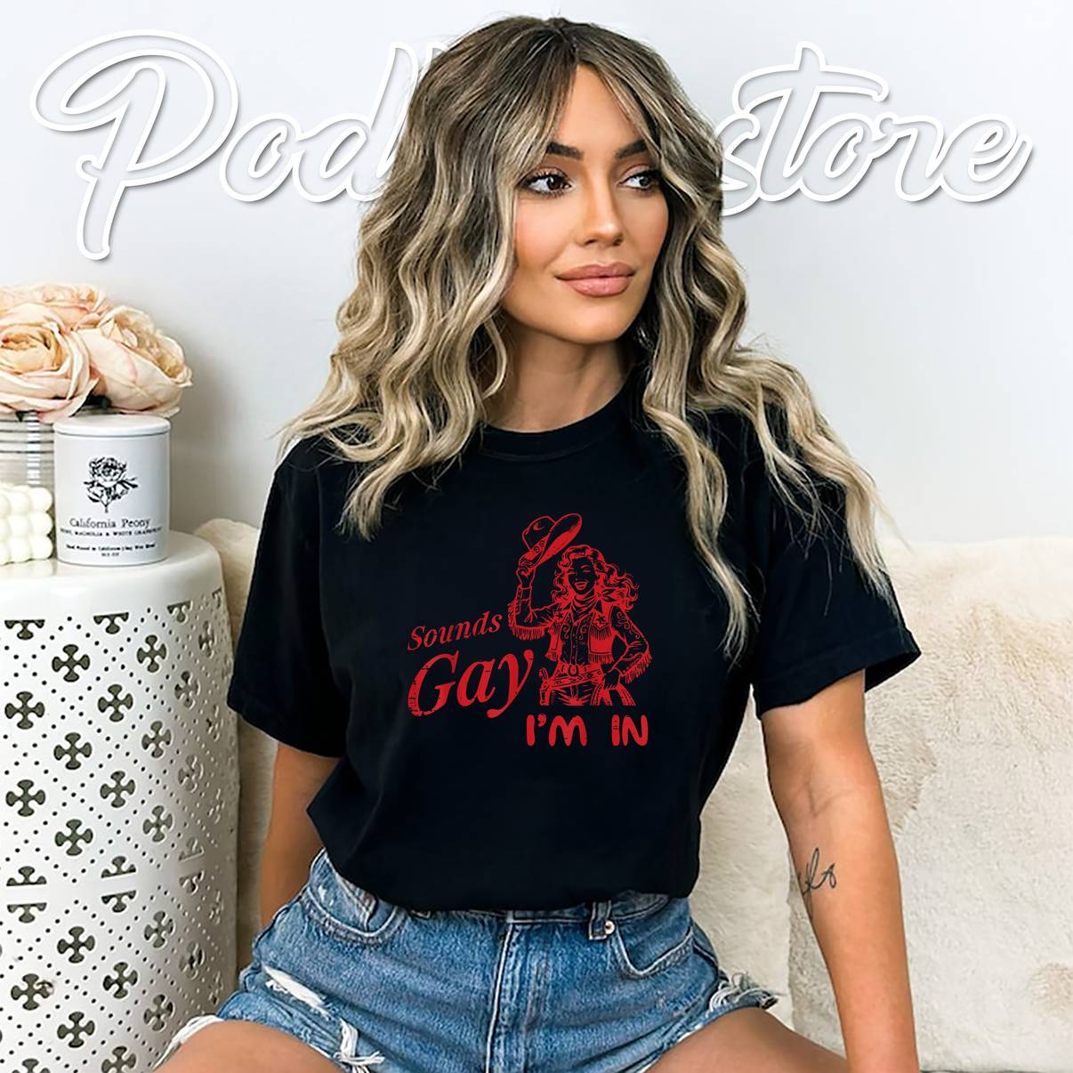 Cowgirl Vintage Sounds Gay Im In Tee LGBTQ Pride Lesbian For Mens Cowgirl Vintage Sounds Gay Im In Tee LGBTQ Pride Lesbian For Mens