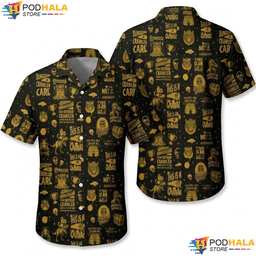 Crawler Carl Halloween Hawaiian Shirt Princess Donut Mongo Party Top