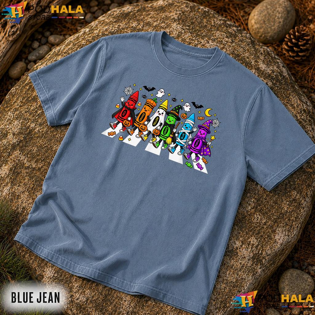 Crayons Spooky Teacher T-Shirt Comfort Colors T-Shirt Cute Halloween Top Crayons Spooky Teacher T-Shirt Comfort Colors T-Shirt Cute Halloween Top