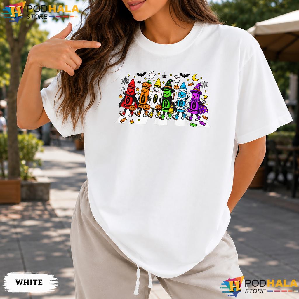 Crayons Spooky Teacher Tshirt Comfort Colors T-Shirt Cute Halloween Top Crayons Spooky Teacher Tshirt Comfort Colors T-Shirt Cute Halloween Top
