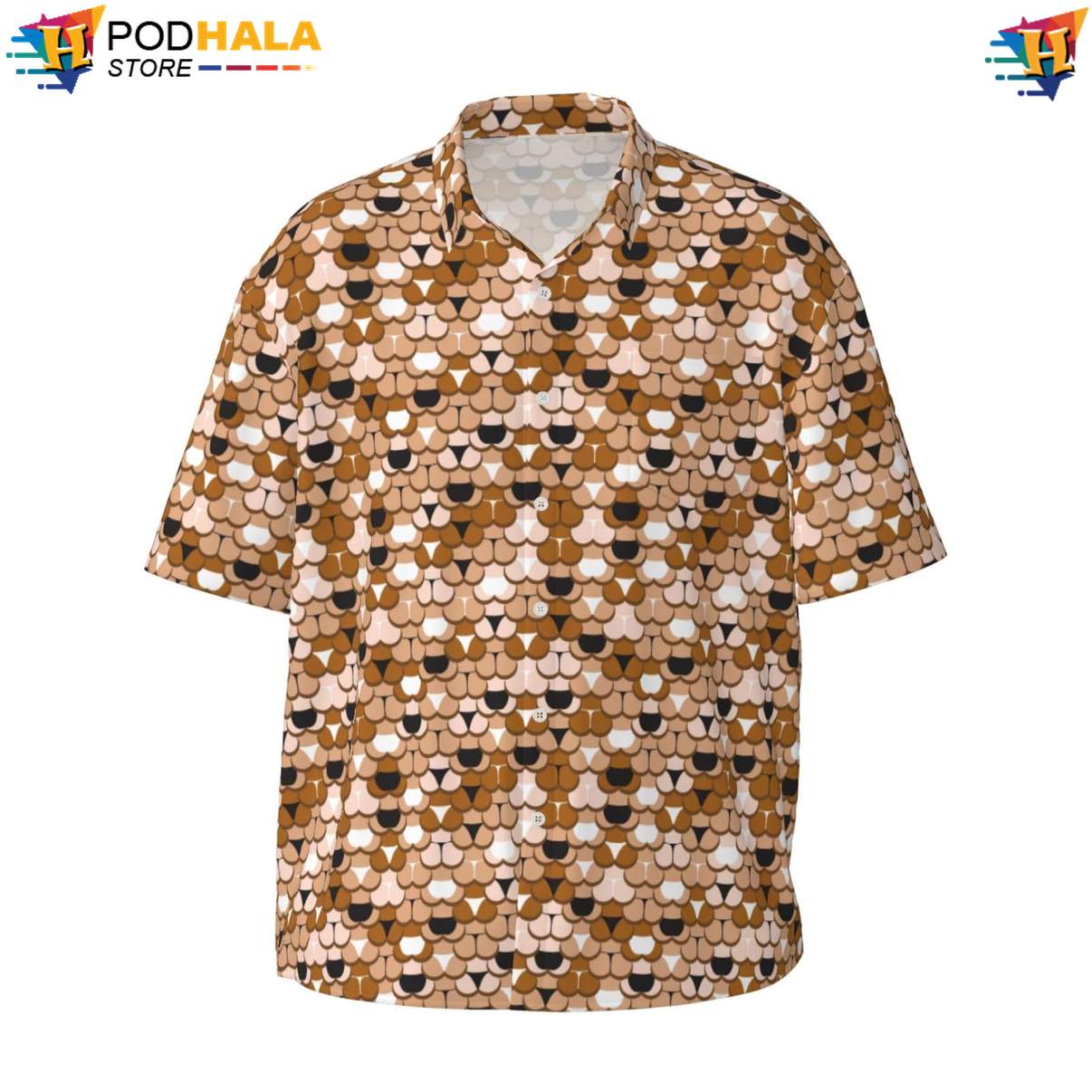 Crazy Butt Short-sleeve button-up shirt Tile Funny Mens Short Sleeve Button Up Beachwear Crazy Butt Short-sleeve button-up shirt Tile Funny Mens Short Sleeve Button Up Beachwear