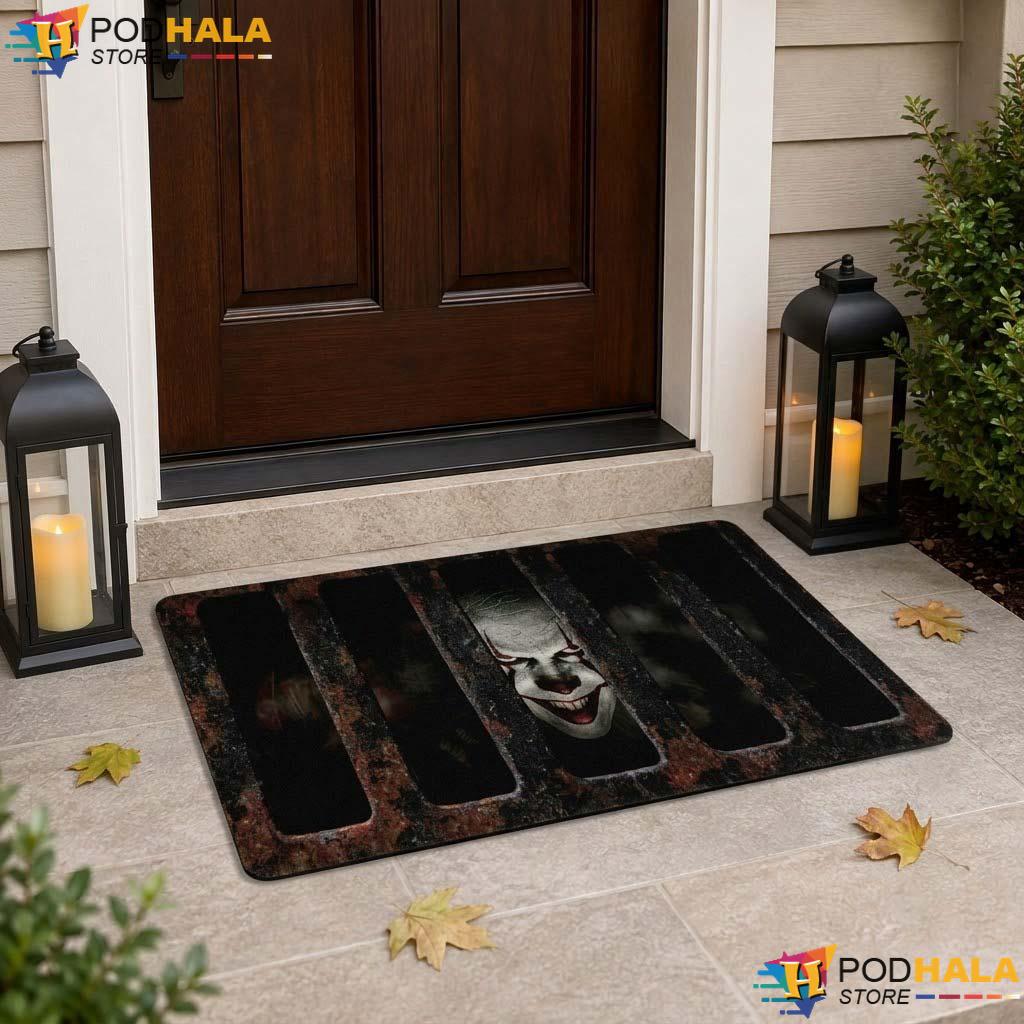 Creepy Clown Horror Doormat Spooky Sinister Entrance Welcome Mat Home Decor - View 1 Creepy Clown Horror Doormat Spooky Sinister Entrance Welcome Mat Home Decor - View 1