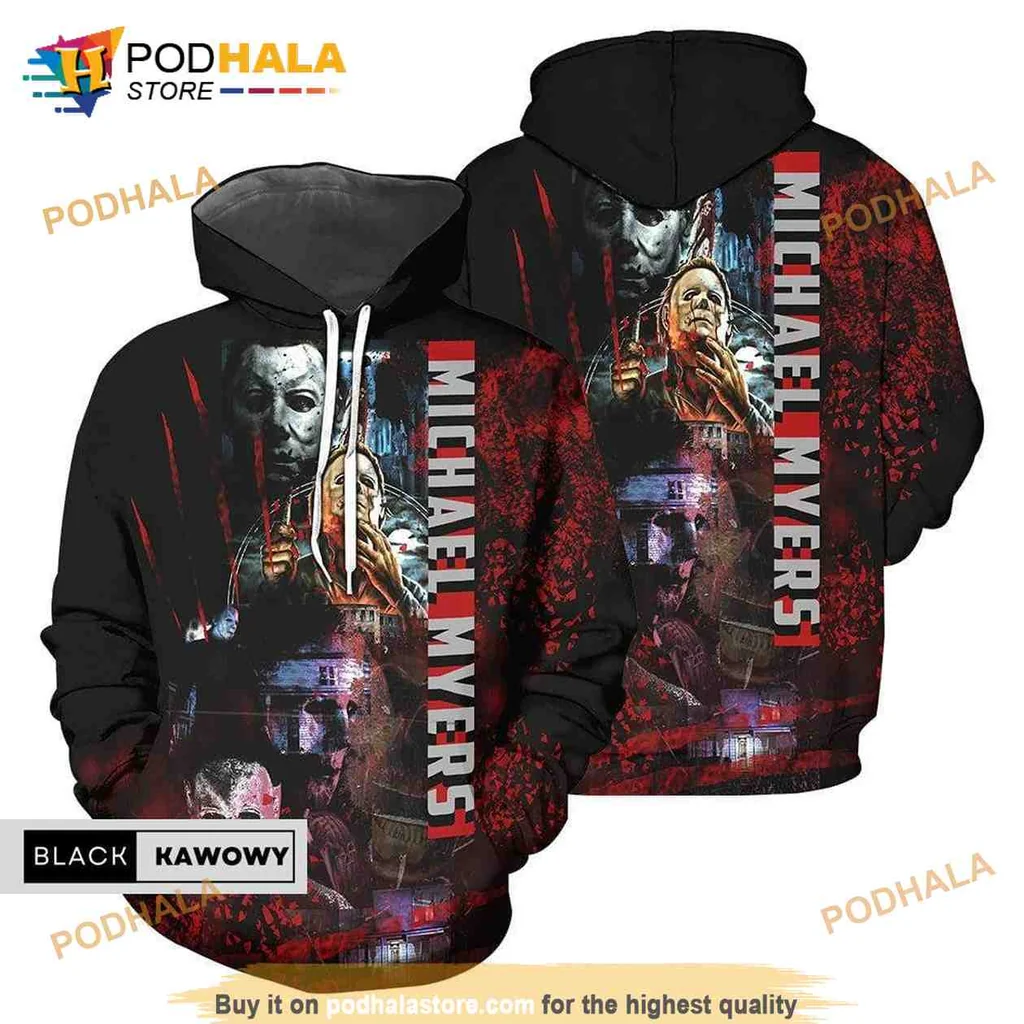 Creepy Michael Myers 3d Hoodie, Eerie Design With Iconic Mask