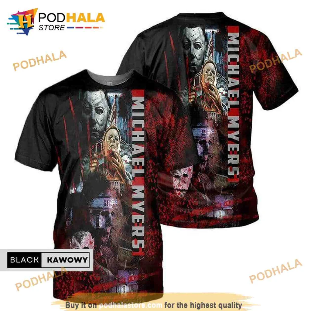Creepy Michael Myers AOP Hoodie, Eerie Design With Iconic Mask Creepy Michael Myers AOP Hoodie, Eerie Design With Iconic Mask