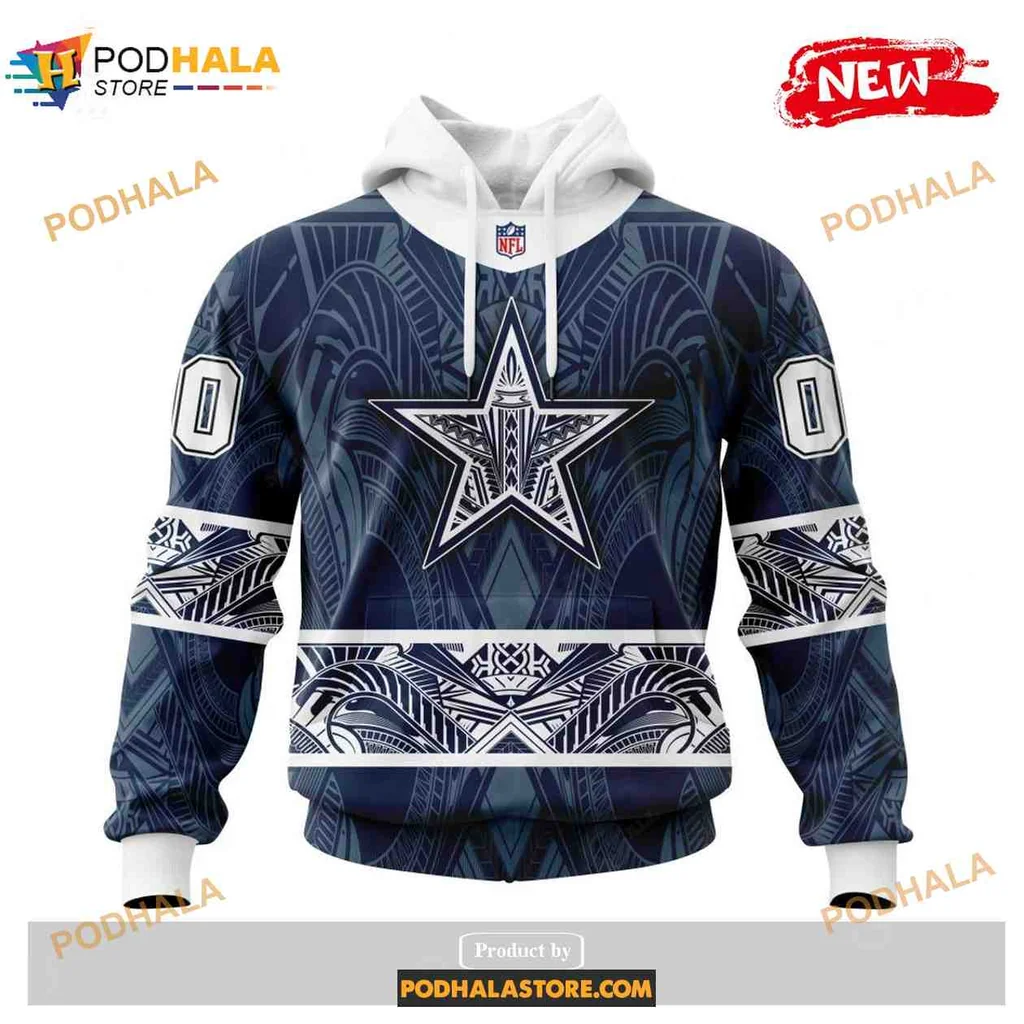 Cultural Dallas Cowboys 3d Hoodie With Samoan Tribal Patterns