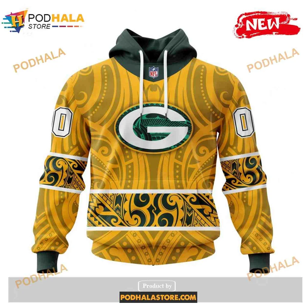 Cultural Green Bay Packers 3d Hoodie Featuring Tribal Samoan Design
