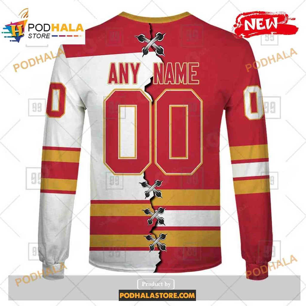 Custom Calgary Flames AOP Hoodie With Personalized Name And Sporty Design Custom Calgary Flames AOP Hoodie With Personalized Name And Sporty Design