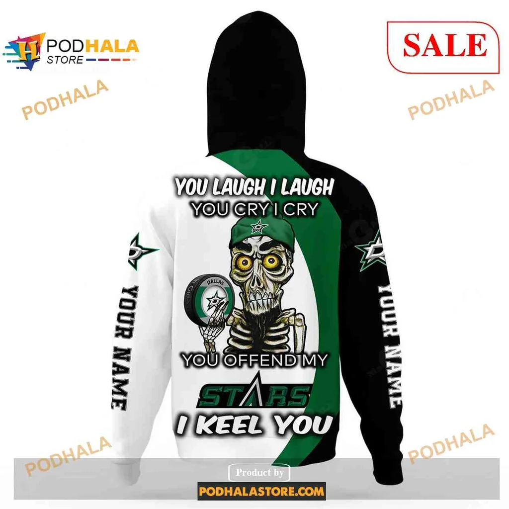 Custom Dallas Stars Fan Hoodie, Your Name Personalized Nhl Sweatshirt - View 2 Custom Dallas Stars Fan Hoodie, Your Name Personalized Nhl Sweatshirt - View 2