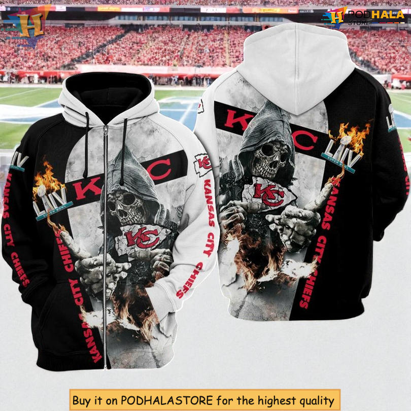 Custom Death God Liv Flame Black White Kansas City Chiefs Mens Hoodie Custom Death God Liv Flame Black White Kansas City Chiefs Mens Hoodie
