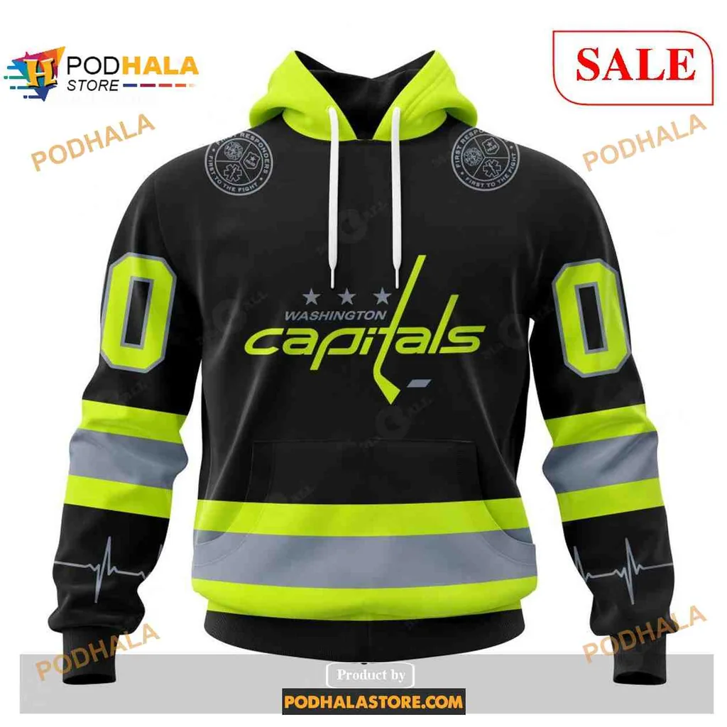 Custom Firefighter Washington Capitals 3d Hoodie With Bold Design And Number