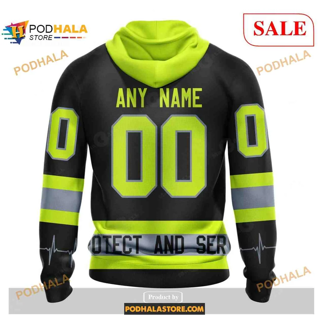 Custom Firefighter Washington Capitals All Over Print Hoodie With Bold Design And Number Custom Firefighter Washington Capitals All Over Print Hoodie With Bold Design And Number
