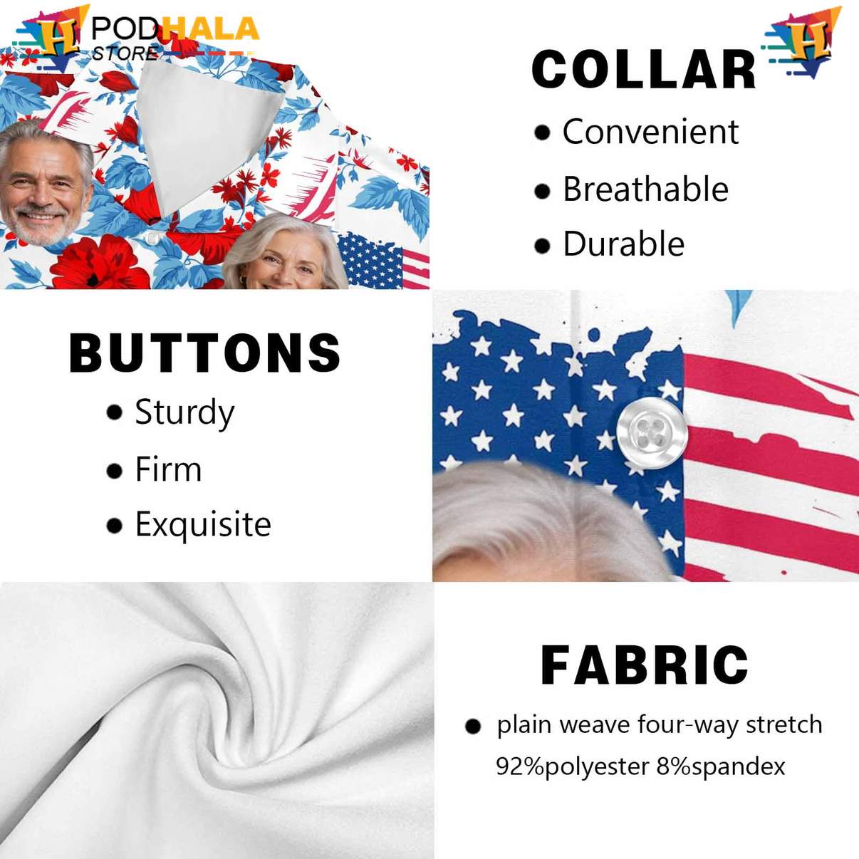 Custom Flag Faces Aloha Shirt Personalized Photo Fourth Of July Outfit Custom Flag Faces Aloha Shirt Personalized Photo Fourth Of July Outfit
