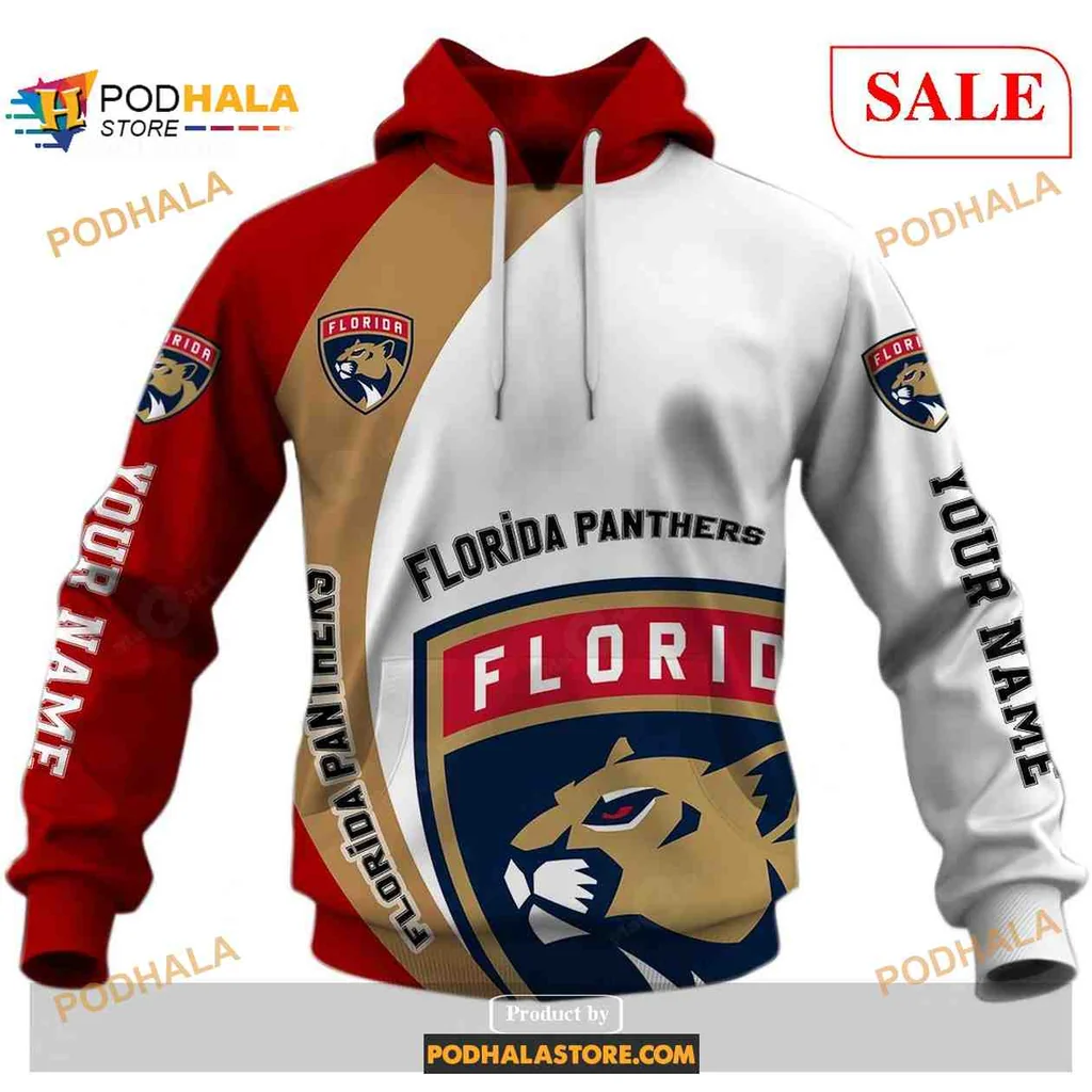 Custom Florida Panthers 3d Hoodie, Fierce Logo Sweatshirt With Personalization