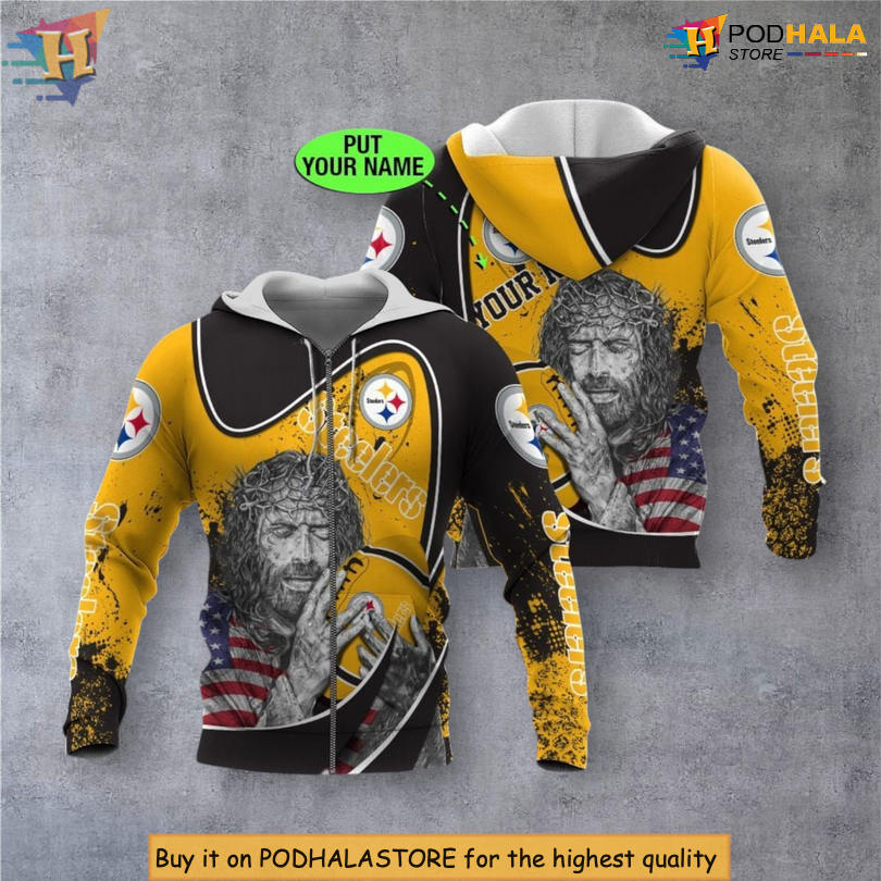 Custom Name Pittsburgh Steelers Hoodie Jesus Edition, Faith and Team Pride 3D