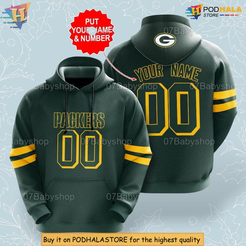 Custom Name Pull Over Green Bay Packers Hoodie 3D NFL Fan Gift Apparel