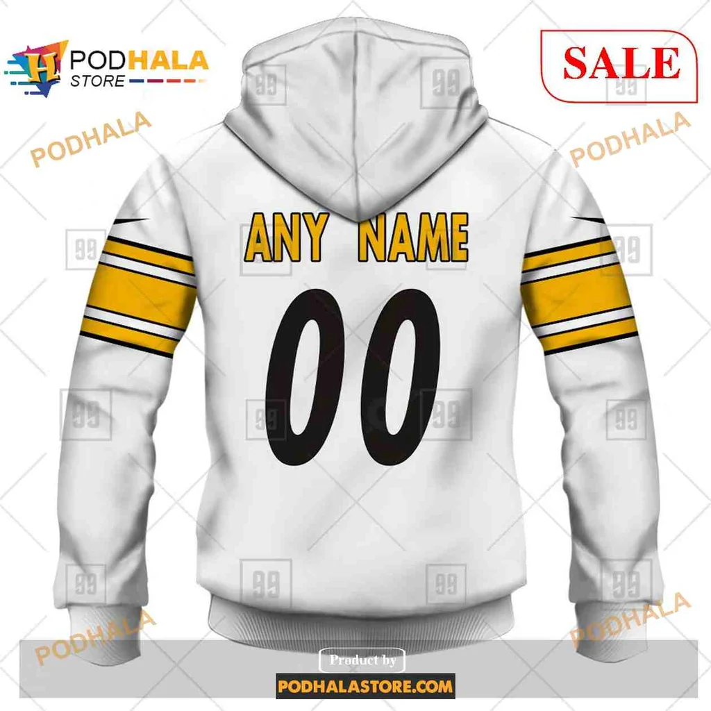 Custom Pittsburgh Steelers AOP Hoodie With Bold Black And Yellow Design Custom Pittsburgh Steelers AOP Hoodie With Bold Black And Yellow Design