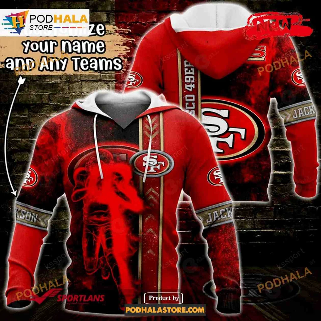 Custom San Francisco 49ers 3d Hoodie With Bold Team Logo Design