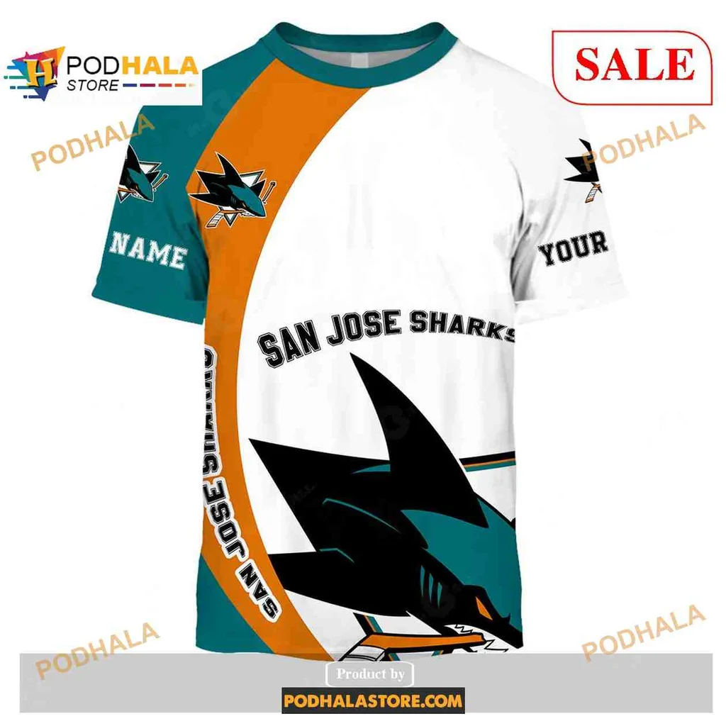 Custom San Jose Sharks All Over Print Hoodie, Personalized With Your Name And Team Logo Custom San Jose Sharks All Over Print Hoodie, Personalized With Your Name And Team Logo