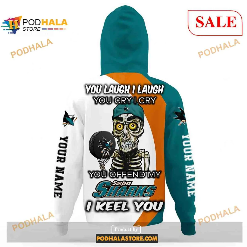 Custom San Jose Sharks AOP Hoodie, Personalized With Your Name And Team Logo Custom San Jose Sharks AOP Hoodie, Personalized With Your Name And Team Logo