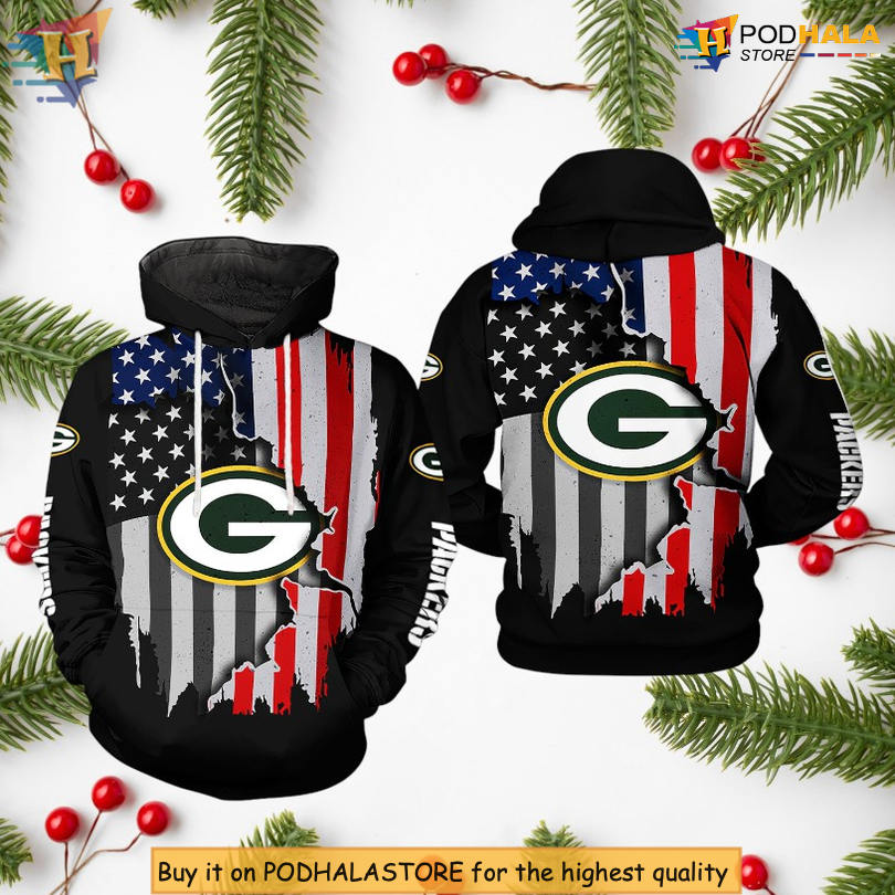 Custom Sportswear Green Bay Packers 3D Hoodie, Full Printed Zip Up Option