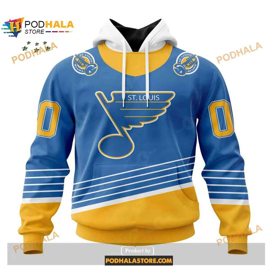 Custom St Louis Blues 3d Hoodie With Bold Musical Note Design