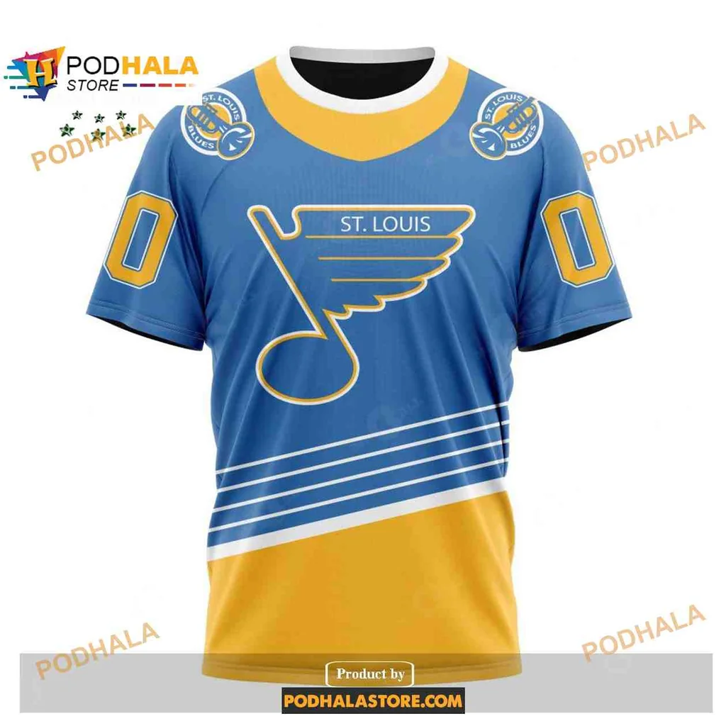 Custom St Louis Blues AOP Hoodie With Bold Musical Note Design Custom St Louis Blues AOP Hoodie With Bold Musical Note Design