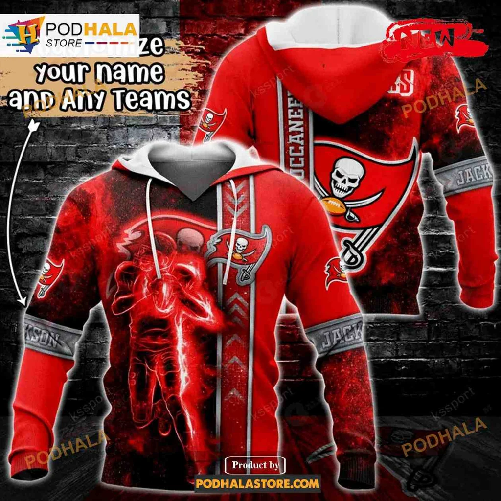 Custom Vibrant Tampa Bay Buccaneers 3d Hoodie With Bold Team Logo Design